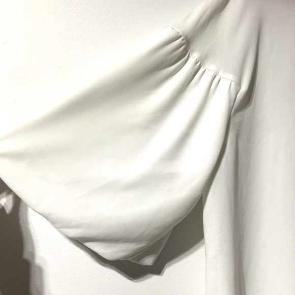 Elizabeth and James Blouse Balloon Bell Sleeve Top Women's Size XXL 2XL White - Picture 4 of 8